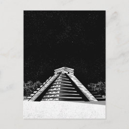 Chichen Itza Pyramide und Nacht Postkarte