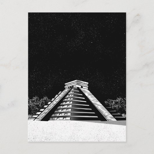 Chichen Itza Pyramide und Nacht Postkarte (Vorderseite)