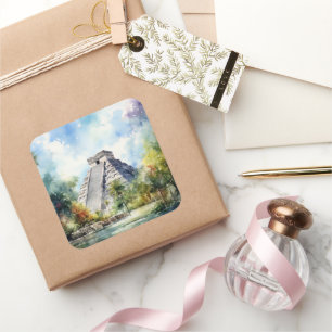 Chichen Itza Quadratischer Aufkleber