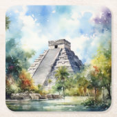 Chichen Itza Rechteckiger Pappuntersetzer (Vorderseite)