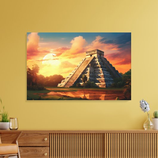 Chichen Itza, Stretched Canvas Print Leinwanddruck (Insitu (Wohnzimmer))