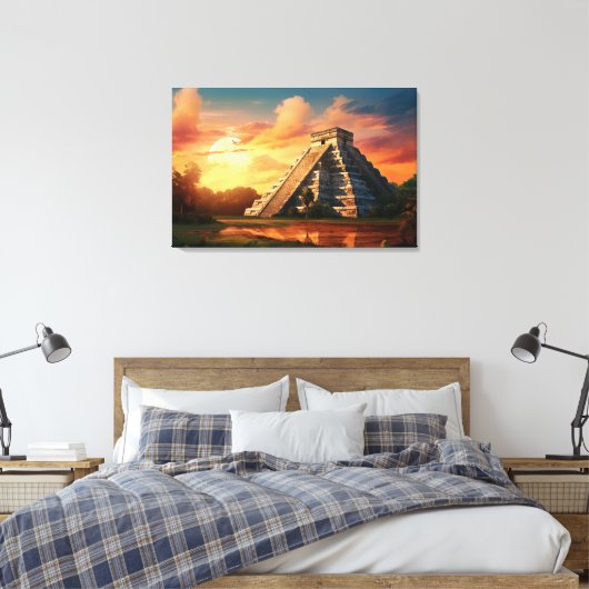Chichen Itza, Stretched Canvas Print Leinwanddruck (Insitu (Schlafzimmer))