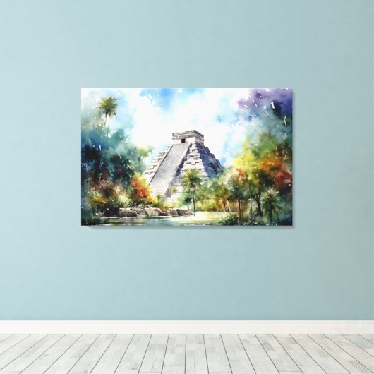 Chichen Itza, Stretched Canvas Print Leinwanddruck (Insitu (Holzboden))