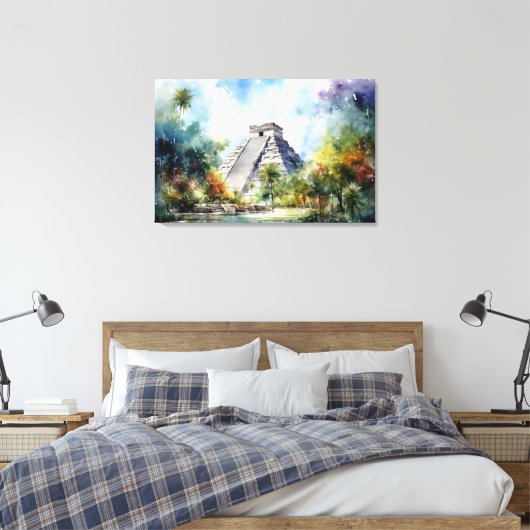 Chichen Itza, Stretched Canvas Print Leinwanddruck (Insitu (Schlafzimmer))