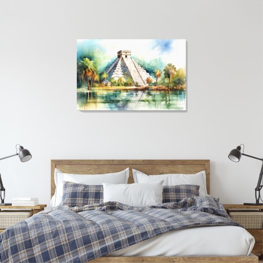 Chichen Itza, Stretched Canvas Print Leinwanddruck (Insitu (Schlafzimmer))