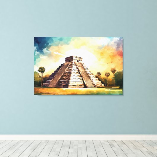 Chichen Itza, Stretched Canvas Print Leinwanddruck (Insitu (Holzboden))