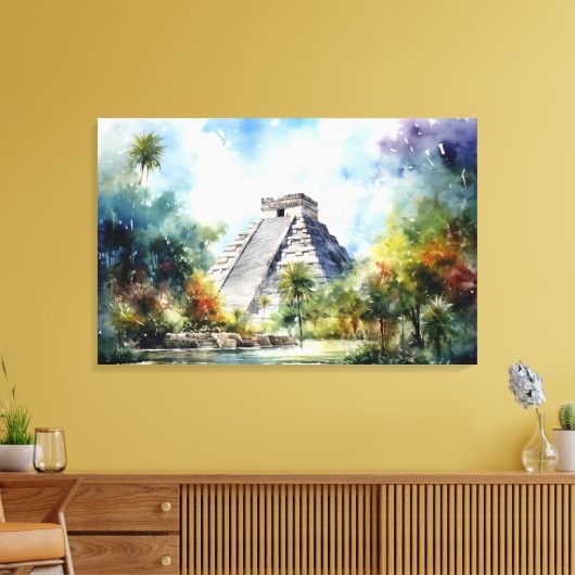 Chichen Itza, Stretched Canvas Print Leinwanddruck (Insitu (Wohnzimmer))