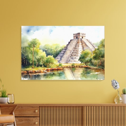 Chichen Itza, Stretched Canvas Print Leinwanddruck (Insitu (Wohnzimmer))
