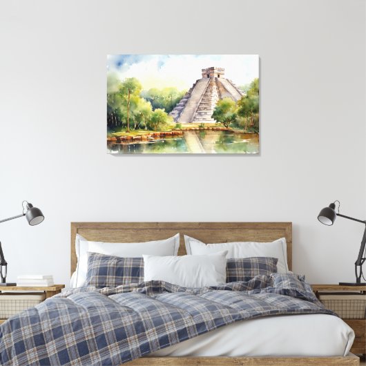 Chichen Itza, Stretched Canvas Print Leinwanddruck (Insitu (Schlafzimmer))