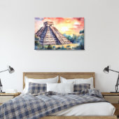 Chichen Itza, Stretched Canvas Print Leinwanddruck (Insitu (Schlafzimmer))