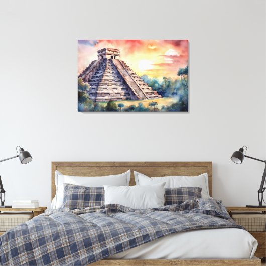 Chichen Itza, Stretched Canvas Print Leinwanddruck (Insitu (Schlafzimmer))