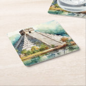 Chichen Itza, Stretched Rechteckiger Pappuntersetzer (angewinkelt)