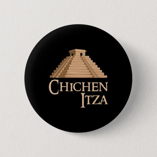 Chichen Itza und Pyramide für sommerliche archäolo Button (Vorderseite)