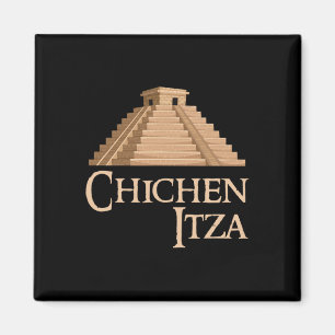 Chichen Itza und Pyramide für sommerliche archäolo Magnet