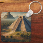 Chichén Itzá Yucatá Mexiko Landschaftsreise Schlüsselanhänger (Rückseite)