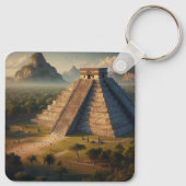 Chichén Itzá Yucatá Mexiko Landschaftsreise Schlüsselanhänger (Rückseite)