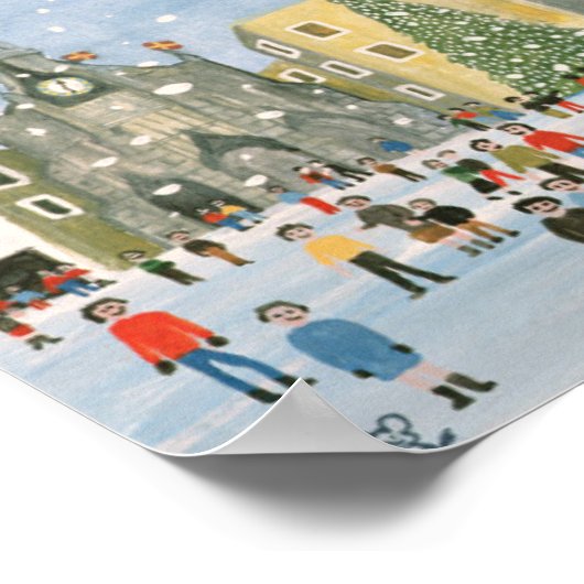 Chichester Cathedral A Snow Scene Poster (Ecke)