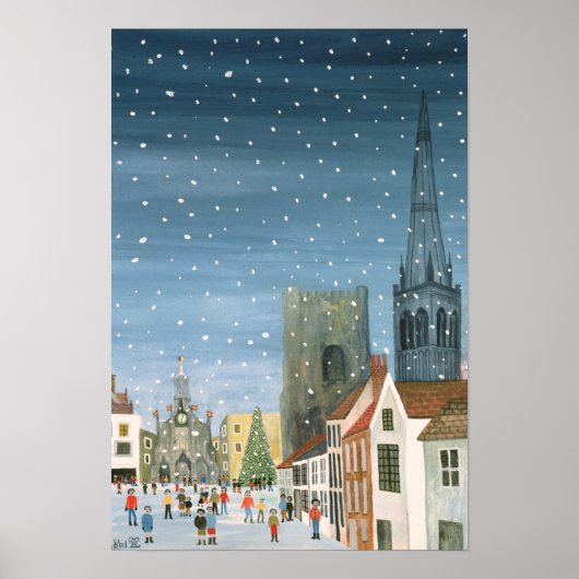 Chichester Cathedral A Snow Scene Poster (Vorne)