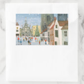 Chichester Cathedral A Snow Scene Rechteckiger Aufkleber (Tasche)