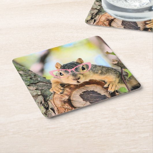 Chichhörnchen Rechteckiger Pappuntersetzer (angewinkelt)