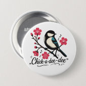 Chick-a-dee-dee-dee Meisen-Vogelruf Button (Vorne & Hinten)
