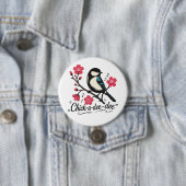 Chick-a-dee-dee-dee Meisen-Vogelruf Button (Beispiel)
