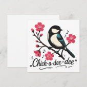 Chick-a-dee-dee-dee Meisen-Vogelruf Einladung (Vorne/Hinten)