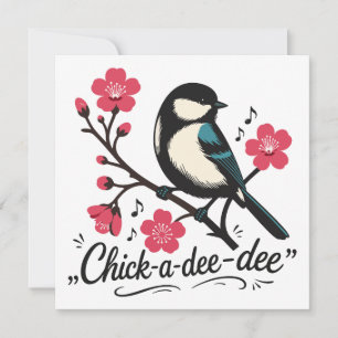 Chick-a-dee-dee-dee Meisen-Vogelruf Einladung