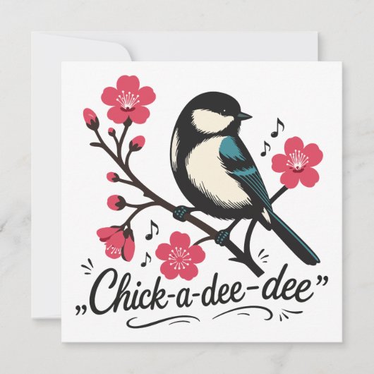 Chick-a-dee-dee-dee Meisen-Vogelruf Einladung (Vorderseite)