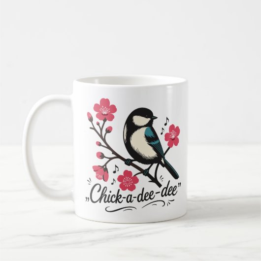 Chick-a-dee-dee-dee Meisen-Vogelruf Kaffeetasse (Links)