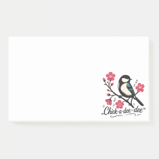 Chick-a-dee-dee-dee Meisen-Vogelruf Post-it Klebezettel (Vorderseite)