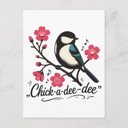 Chick-a-dee-dee-dee Meisen-Vogelruf Postkarte (Vorderseite)