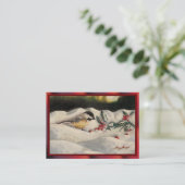 Chick-a-Dee with Mistletoe Postard Style (Blank) Hinweiskarte (Stehend Vorderseite)