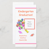 Chick and Balloons Kindergarten Abschluss Ankündigung (Vorne/Hinten)