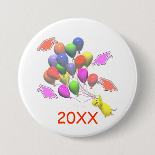 Chick and Balloons Kindergarten Abschluss Button