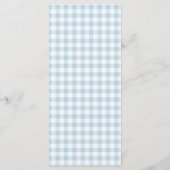 Chick And Pastel Eggs Blue Gingham Easter Brunch Menükarte (Rückseite)