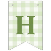 Chick And Pastel Eggs Happy Easter Green Gingham Wimpelkette (Dritte Fahne)