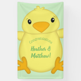 Chick Baby Dusche Green Banner
