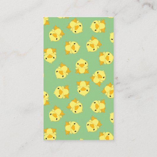 Chick Baby Dusche Green Begleitkarte (Rückseite)
