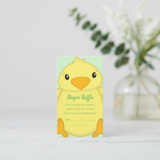 Chick Baby Dusche Green Begleitkarte (Stehend Vorderseite)