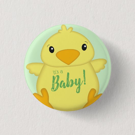 Chick Baby Dusche Green Button (Vorderseite)