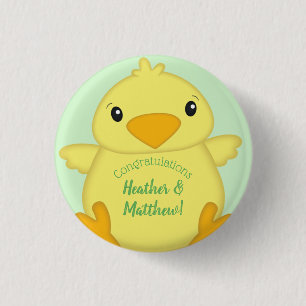 Chick Baby Dusche Green Button