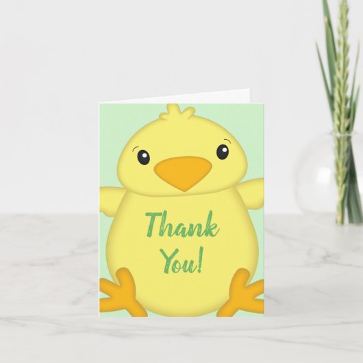 Chick Baby Dusche Green Dankeskarte (Vorderseite)
