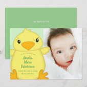 Chick Baby Dusche Green Einladung (Vorne/Hinten)