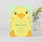 Chick Baby Dusche Green Einladung (Stehend Vorderseite)