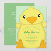 Chick Baby Dusche Green Einladung (Vorne/Hinten)