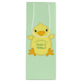 Chick Baby Dusche Green Geschenktüte Für Weinflaschen (Vorderseite)
