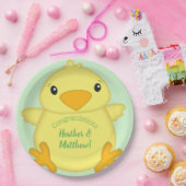 Chick Baby Dusche Green Pappteller (Party)