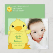 Chick Baby Dusche Green Postkarte (Vorne/Hinten)