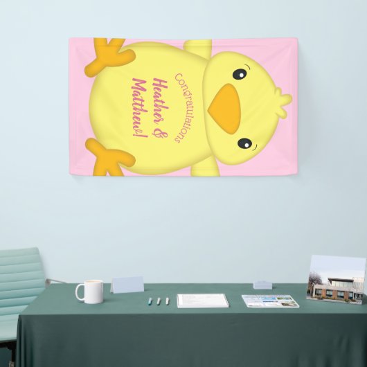 Chick Baby Dusche Pink Banner (Messeveranstaltung)